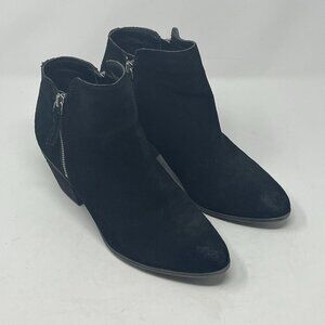 Frye Judith ankle boots 9.5 booties black suede double zipper women